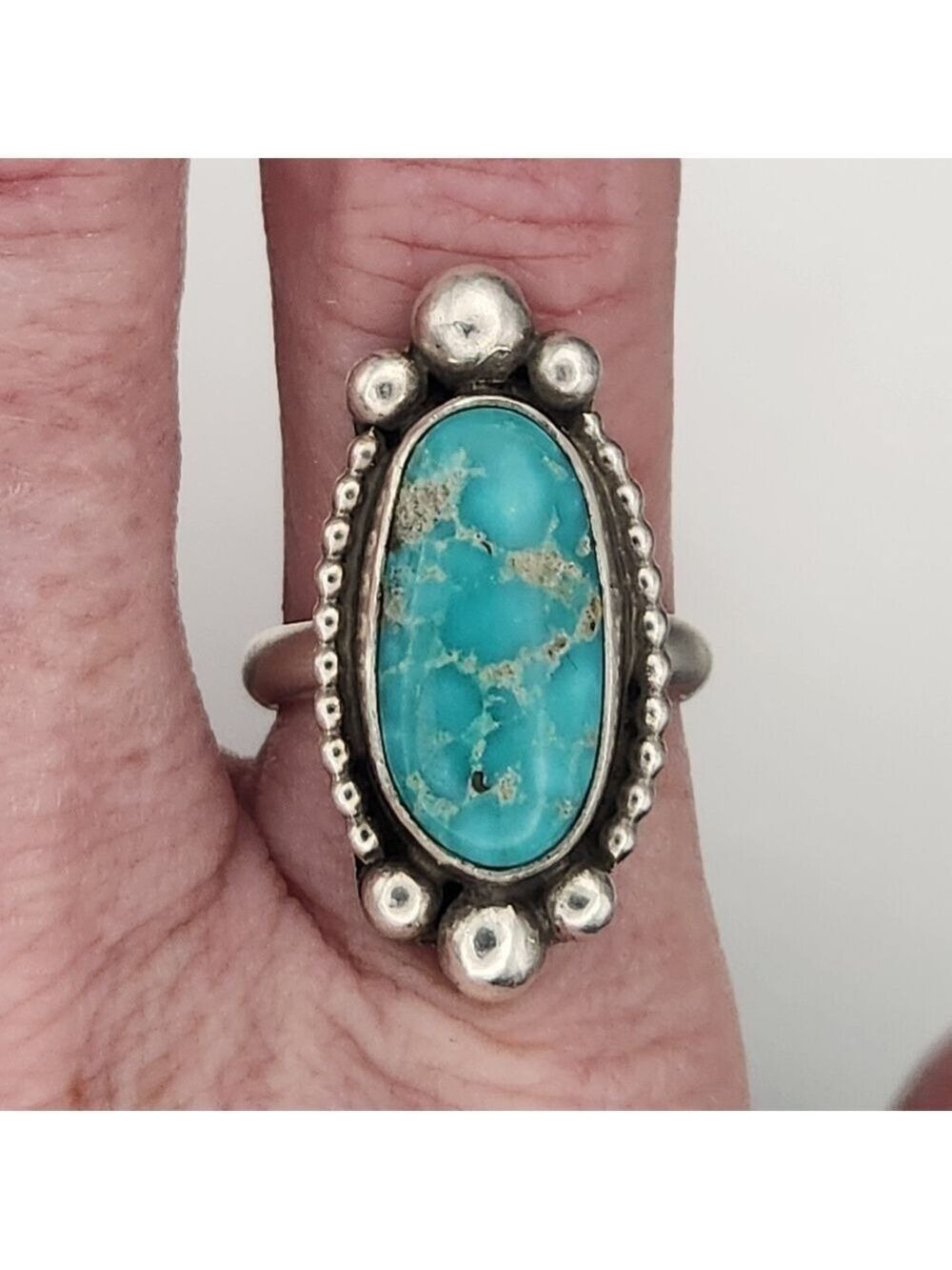 White Water Turquoise Sterling Silver Ring